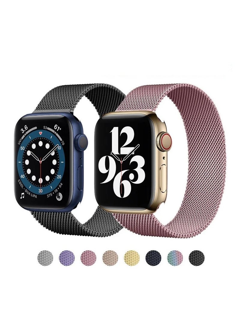 Compatible with Apple Watch Band 42mm for Women and Men, Magnetic Metal Stainless Steel Strap Wristband Compatible for iWatch Ultra series - Image 2