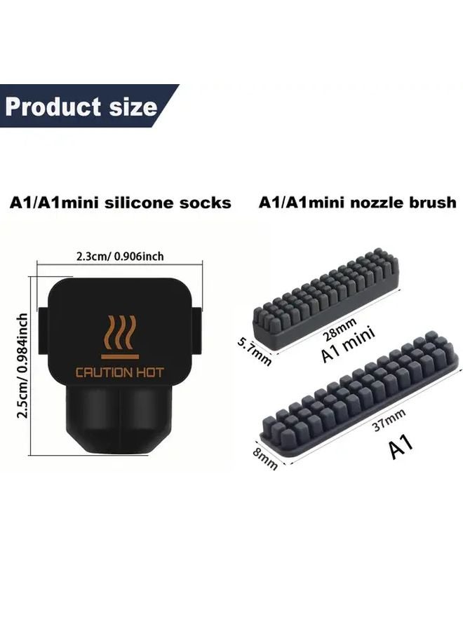 8 قطع طابعة ثلاثية الأبعاد مجموعة تنظيف وحماية الطرف الساخن لـ Bambu Lab A1 Mini - Image 3
