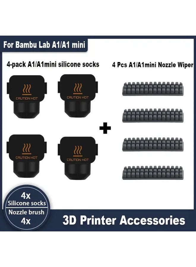 8 قطع طابعة ثلاثية الأبعاد مجموعة تنظيف وحماية الطرف الساخن لـ Bambu Lab A1 Mini - Image 2