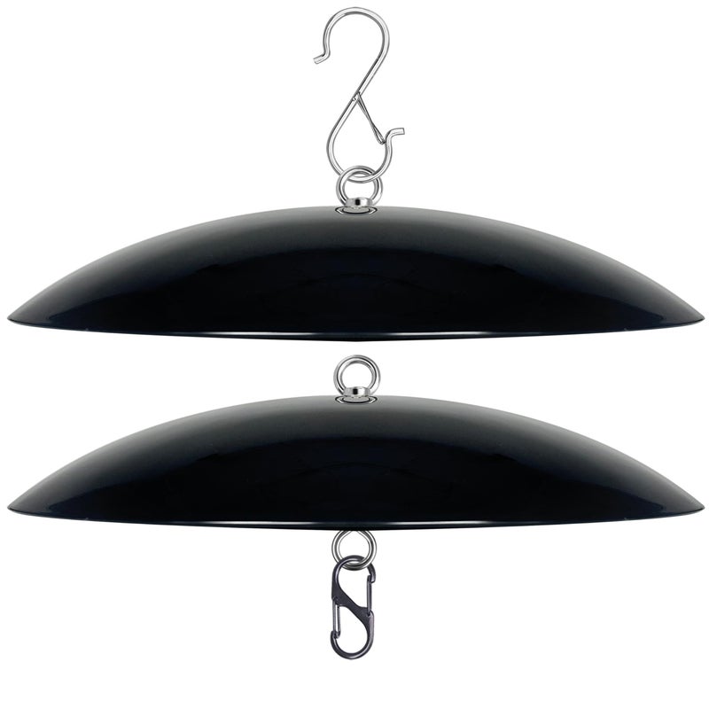 andergi 13" Bird Feeder Rain Guard, Hummingbird Feeders Shade Dome Cover, Hanging Baffle for Bird Feeder Pole,Smart Birds Feeder Umbrella (Black), 2 Pack - Image 1