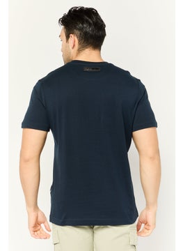 Plein Sport Men Sportswear Fit Short Sleeve Outdoor T-Shirt, Navy  - Image 4