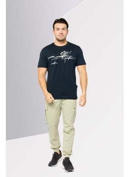 Plein Sport Men Sportswear Fit Short Sleeve Outdoor T-Shirt, Navy  - Image 2