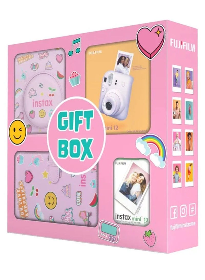 FUJIFILM Instax Camera Mini 12 Lilac Purple With Gift Box Album - Image 3