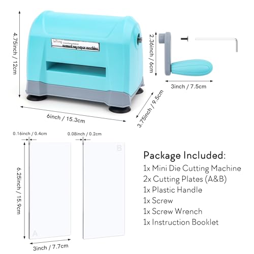 CYFUN DESIGN Mini Manual Die Cutting Machine, Portable Die Cut and Embossing Machine for Card Making Scrapbooking Paper Crafting Mini Die Cuts Machine Works with Dies and Folders That Are 3" Wide or Smaller - Image 5