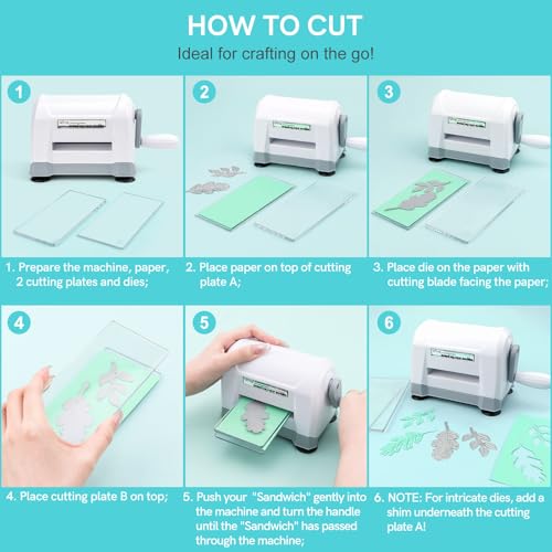 CYFUN DESIGN Mini Manual Die Cutting Machine, Portable Die Cut and Embossing Machine for Card Making Scrapbooking Paper Crafting Mini Die Cuts Machine Works with Dies and Folders That Are 3" Wide or Smaller - Image 2