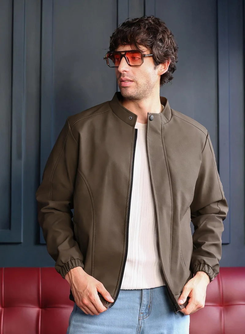 كامبوس سوترا جاكيت رايدر رجالي بياقة دائرية وأكمام طويلة مطاطية