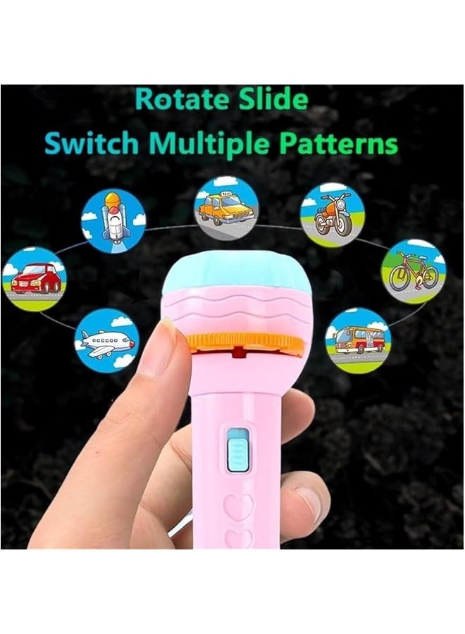 دوركو 2 جهاز كمبيوتر شخصي مصباح مشهد مع 88 أنماط مختلفة و 11 شرائح ضوء فلاش الإسقاط - ألعاب تعليمية للأطفال مع أبجدي ABCD ، 1234 العد والعديد من المواضيع الأخرى للمتعة الليلية (الوردي والخضراء) - Image 4