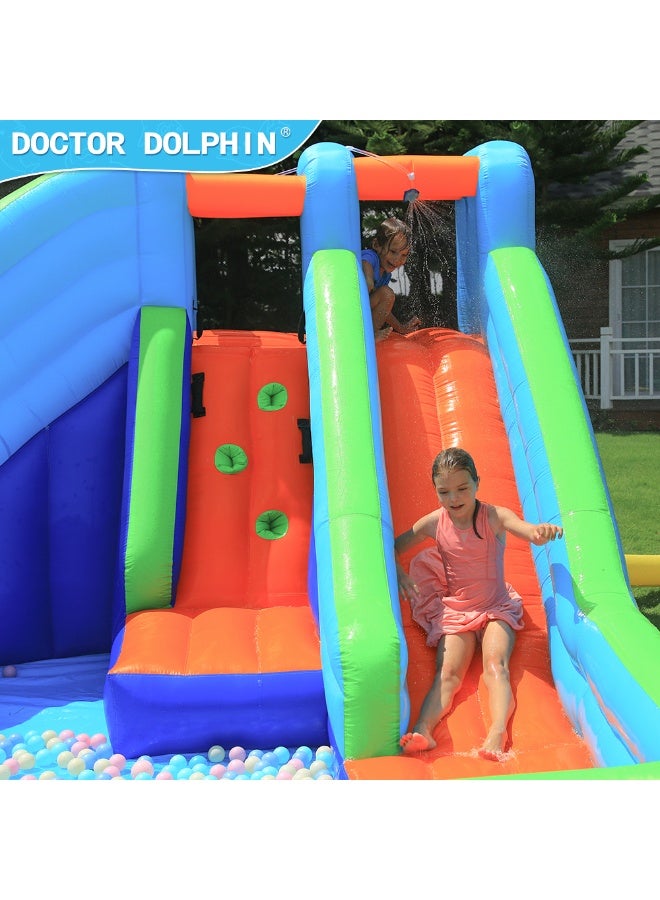 doctor dolphin Children's inflatable water trampoline with slide390×350×210cm - Image 3