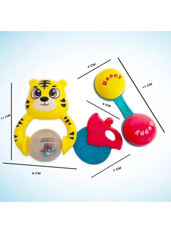 Fablue 3 Pieces Baby Rattles Toys Set, Infant Grab and Shake Rattle, Sensory Music Sound Rattle Toy - Image 4