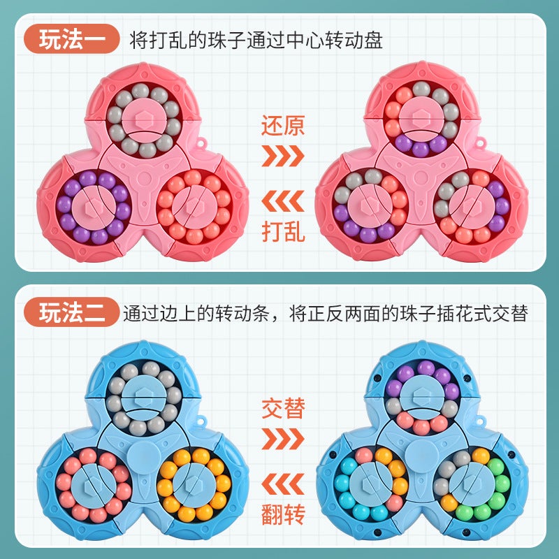 Explosive Six-Sided Rotating Magic Bean Rubik'S Cube Fingertip Gyro Double-Sided Ball Creative Decompression Artifact Children'S Educational Toys - Image 5