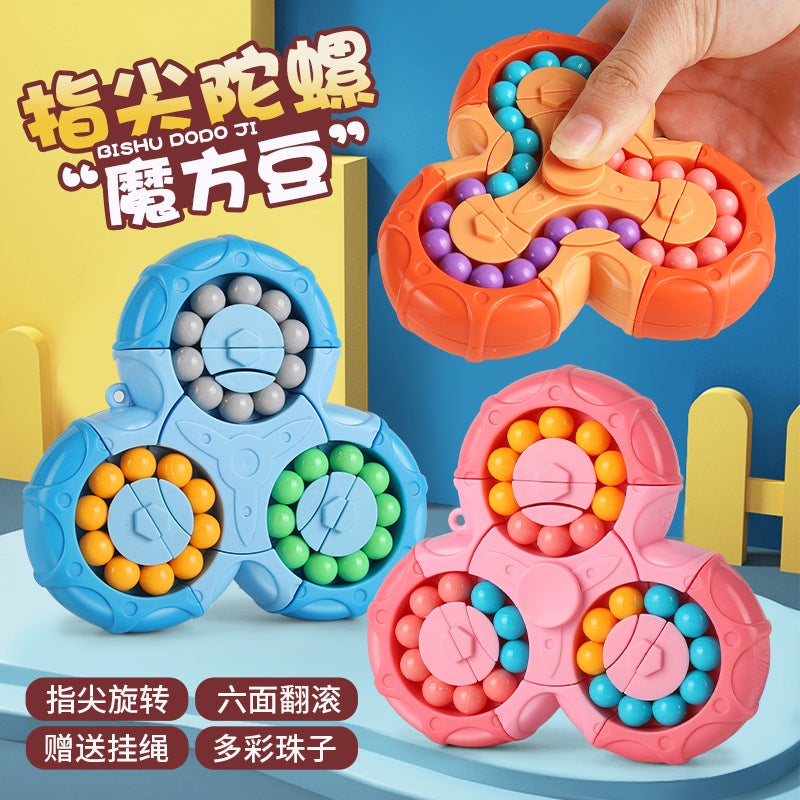 Explosive Six-Sided Rotating Magic Bean Rubik'S Cube Fingertip Gyro Double-Sided Ball Creative Decompression Artifact Children'S Educational Toys - Image 2