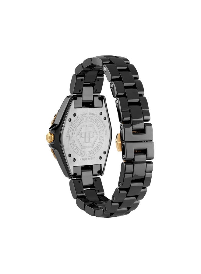 PHILIPP PLEIN PLEIN HEAVEN Women's Watch, Black Ceramic Strap, Pink Crystal Bezel, 38mm Ceramic Case, 3-Hand Quartz Movement, 50m Water Resistance  - Image 3