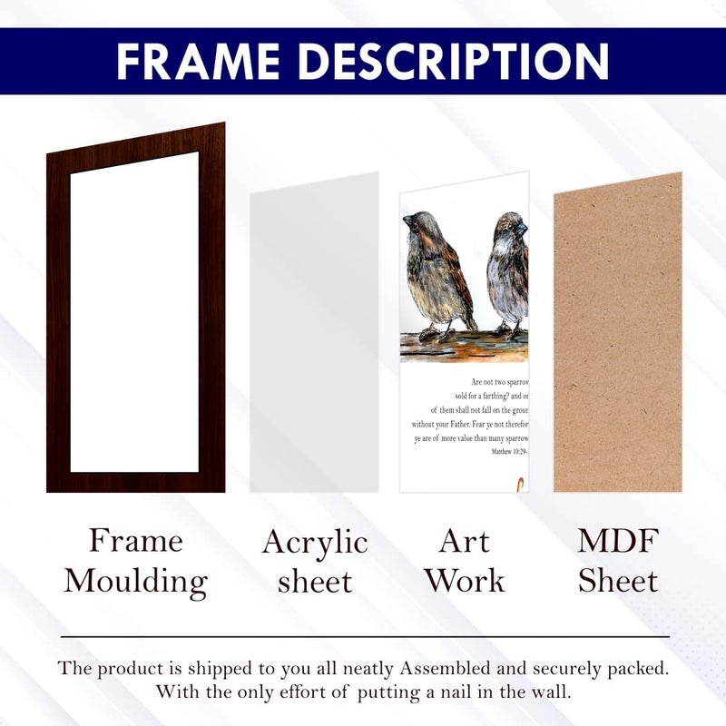 Printality Bible verse Wall Photo Frame Size 235 x 315 CM Hanging wall Photo frame Small Photo Frame verse photo frame Christians gifts thank giving scriptures verse photo frame FRMMIND011 - Image 4