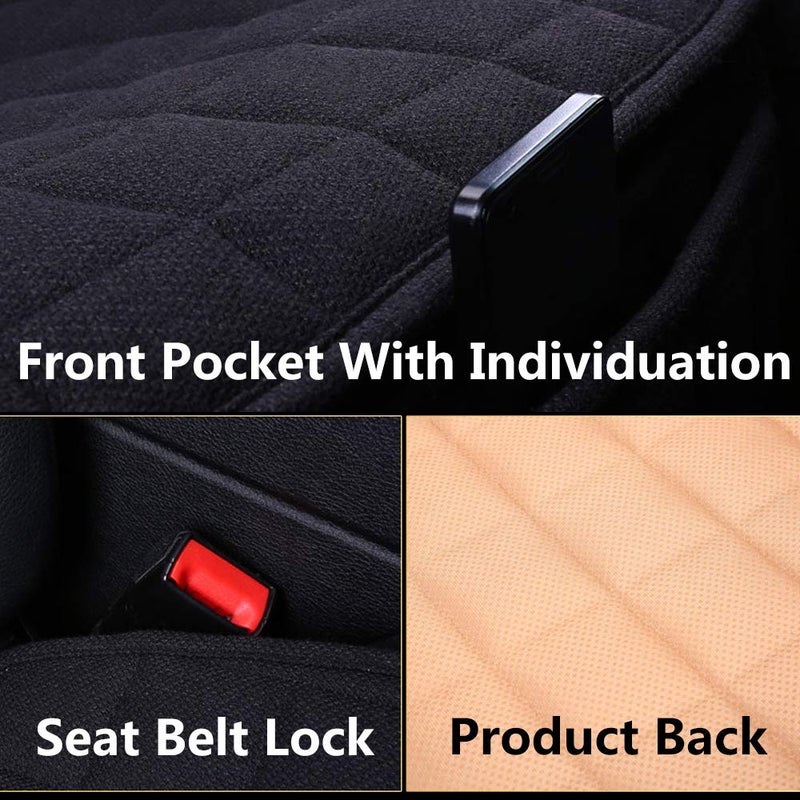 Suninbox Car Seat Cover,Linen Bottom Car Seat Covers,Universal Cloth Car Seat Cushion Cooling Breathable Ventilated Front Seat Only[Gray] Automotive, SUV, Truck, and Van - Image 4