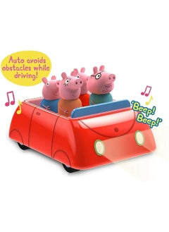 WOW! STUFF Peppa Pig's Clever Car Interactive Pre-School Toy With Lights And Sounds - Self Driving - Plays Peppa Music And Talks - Motorized Vehicle With Collision Avoidance Sensorsâ€“ Red  - Image 2