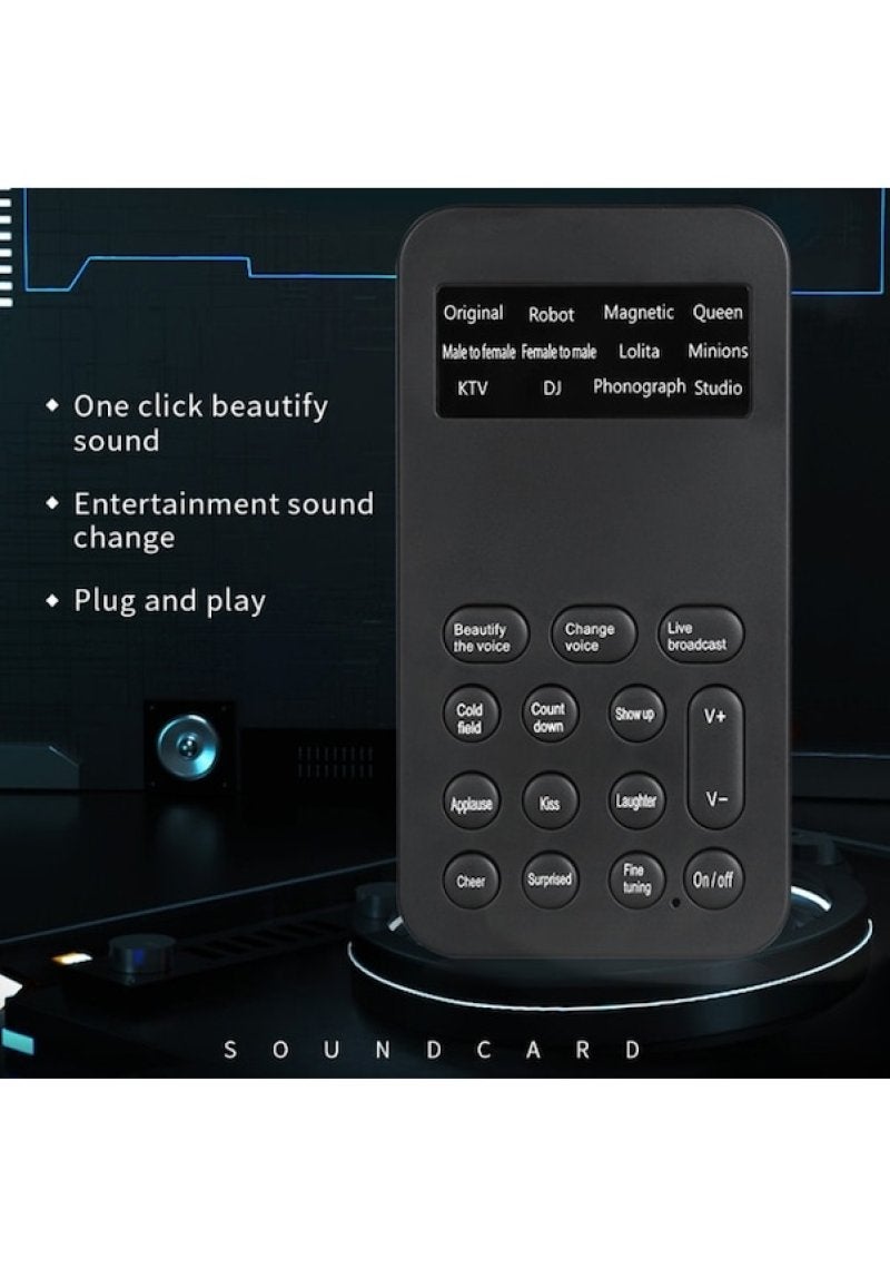 Live Broadcast Sound Card Compact External Audio Device - Built-In Voice Changer Function for Mobile Phone Computer Streaming - Image 4