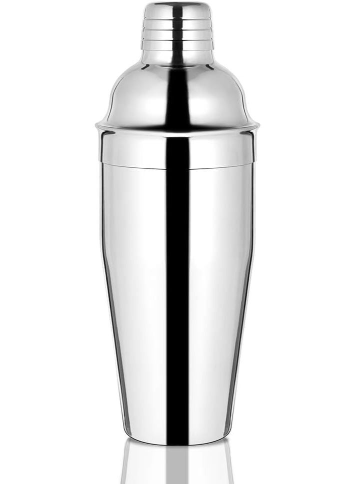 Professional 750ml stainless steel cocktail shaker – 3-piece design with built-in strainer – luxurious silver color for drinks and parties by Infinity Plus - Image 3