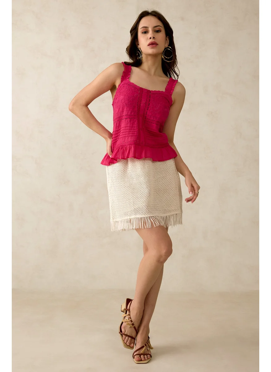 Virgio Virgio Women Cotton Mini Length Solid Skirt