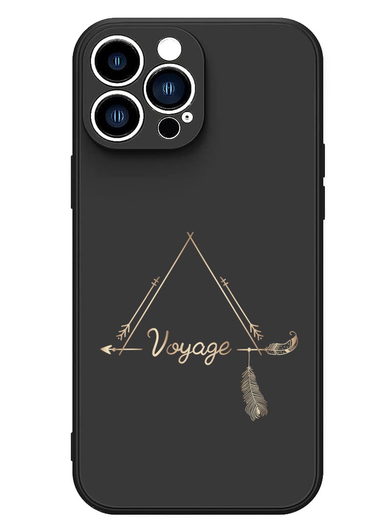 Theodor Protective Slim Fit Case Liquid Silicone Cover with Full Body Protection Anti-Scratch Shockproof Case For iPhone 15 Pro Black - Voyage - Image 1