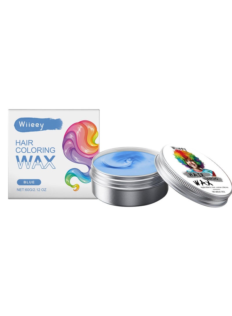 wiieey Temporary Hair Dye for Kids, Strong Styling Power to Shape Hairstyle, Beautiful Hair Color Dye, Gentle Formula, Healthy Hair Dye, Multiple Colors Available (Blue) - Image 1