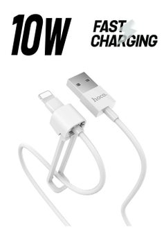 hoco. X31 USB to Lightning data sync Cable 1m with folding holder 2.1A current fast charge made of ABS+TPE  - Image 1