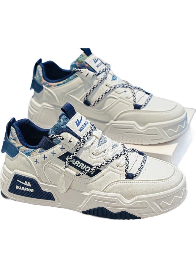 Warrior Official Shoes, Men'S Shoes, National Trend Sports Casual Shoes, Versatile Sports Shoes For Men, Student Shoes, Beige Blue, Size 39 - Image 2