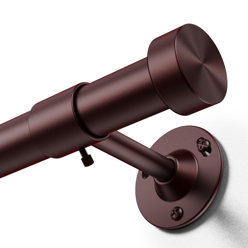 YaFex Heavy Duty Curtain Rods 32-150 Inch, 1 Inch Adjustable Bronze Curtain Rod for Windows, Extra Long Window Treatment Rods with Aluminium Finials, Easy Installation - Image 1