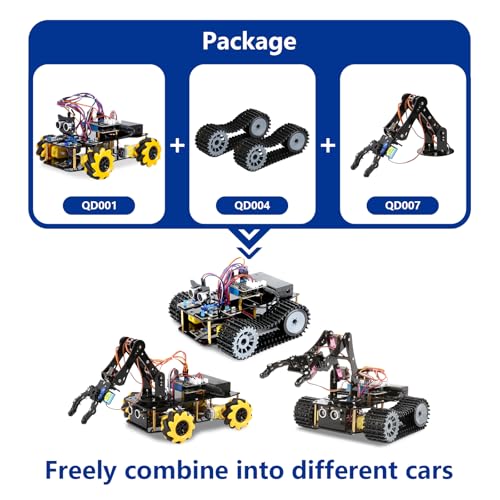 acebott Robotics for Kids Ages 1216 ACEBOTT 4 in 1 Smart Robot Arm with 5DOF Tank Car STEM Toys Coding Kit Compatible with Arduino Scratch App Remote Control Gift for Kids Teens - Image 5