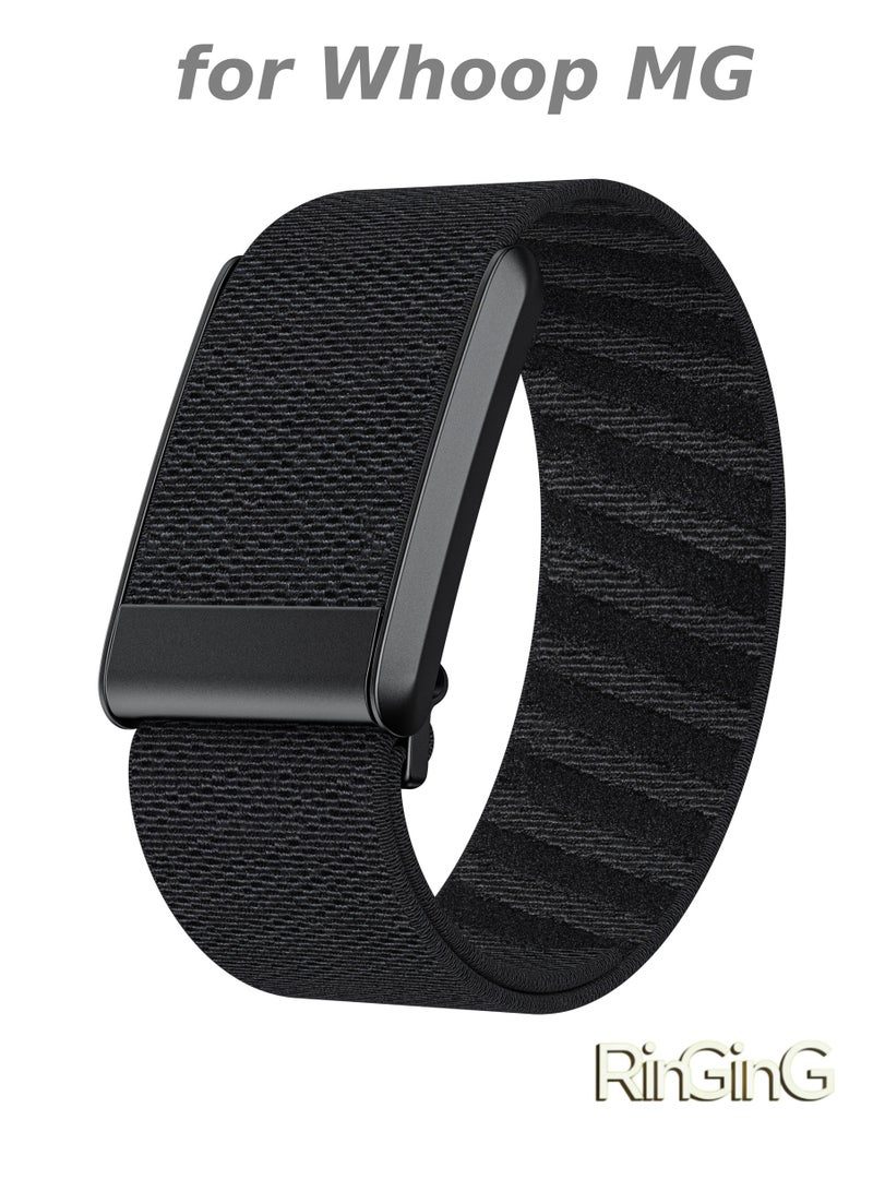 RinGinG Breathable Elastic Wristband for Whoop MG – Durable adjustable woven strap with moisture-wicking nylon blend, engineered for round-the-clock wear during sleep monitoring, gym workouts, and activity tracking. Combines breathable comfort and strap adjustability for seamless band replacement. Tool-free installation. - Image 1