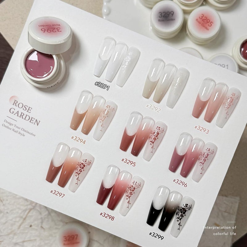 GAOY Patting Gel Nail Polish Kit, 9 Colors UV LED Ombre Painting Gel with Sponges, Soak Off Pigmented Colors, Beginner Friendly Gradient & Aura Nail Art Set for Home & Salon Use, Rose Garden - Image 5