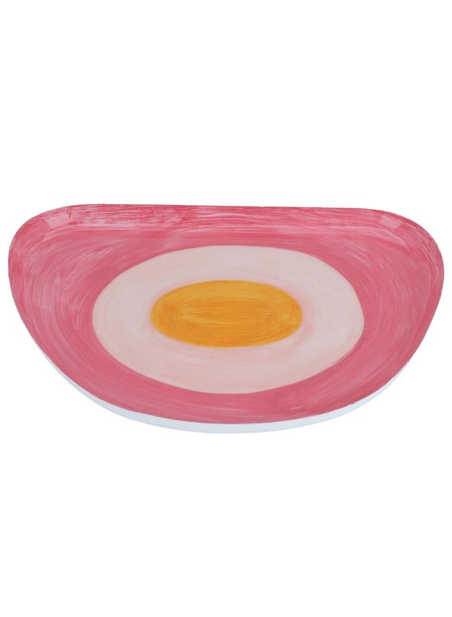 السيف  طبق تقديم الحلوى من البورسلين 35.5 × 25.5 × 1 سم باللون الوردي - Image 1