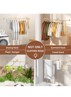 XiuWoo Industrial Pipe Wall Mounting Clothes Rack, Removable Retro Metal Clothes Rail,  Heavy Duty Clothes Rail, Bathroom Towel Holder, Hanging Clothes Rods for Bathroom, Bedroom  - Image 2
