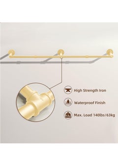 XiuWoo Industrial Pipe Wall Mounting Clothes Rack, Removable Retro Metal Clothes Rail,  Heavy Duty Clothes Rail, Bathroom Towel Holder, Hanging Clothes Rods for Bathroom, Bedroom  - Image 5
