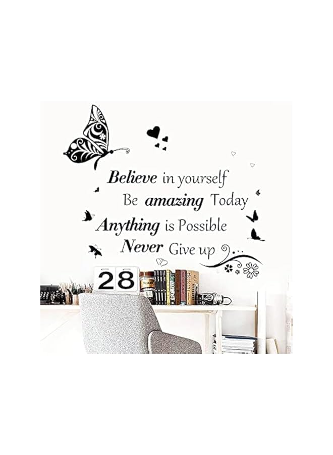 S-TOP Inspirational Wall Stickers, Removable Vinyl Motivational Quotes Letter Wall Art, Positive Butterfly Decals for Office Living Room, Large Peel and Stick Words for Bedroom Decor - Image 3
