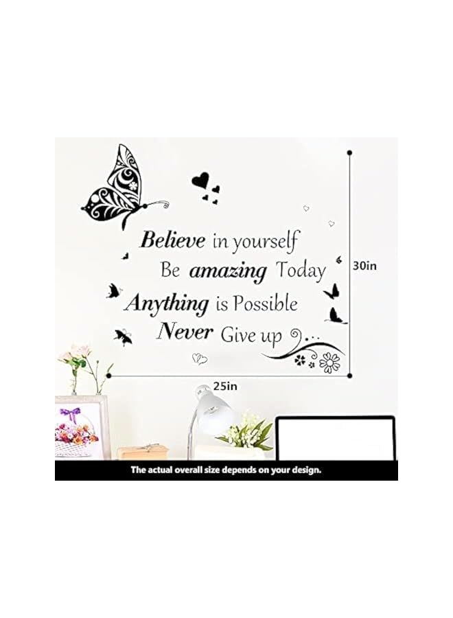 S-TOP Inspirational Wall Stickers, Removable Vinyl Motivational Quotes Letter Wall Art, Positive Butterfly Decals for Office Living Room, Large Peel and Stick Words for Bedroom Decor - Image 4