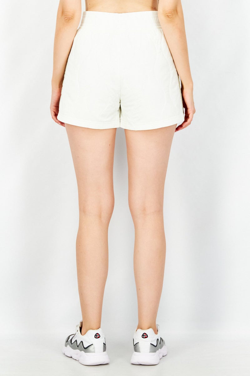 PUMA Women Sportswear Fit T7 Quilting Embroidered Logo Shorts, Off White  - Image 3