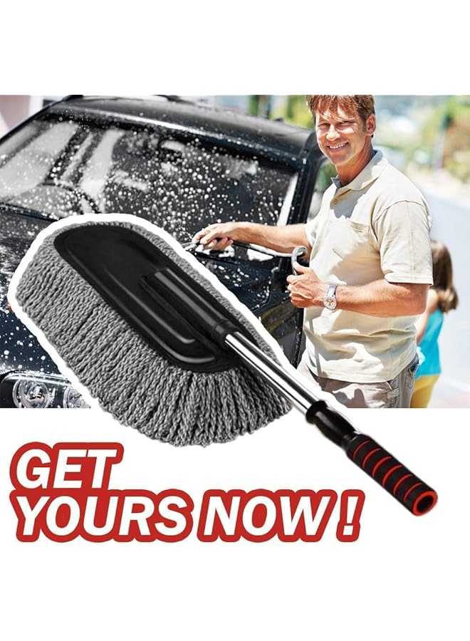 هالامودو مجموعة تنظيف داخلية وخارجية من الألياف الدقيقة للسيارة بمقبض طويل قابل للسحب لالتقاط الغبار وحبوب اللقاح للسيارة والدراجة والقوارب الترفيهية أو للاستخدام المنزلي - Image 5