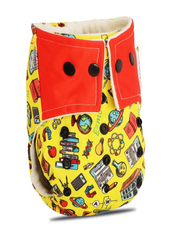 IMPROVUS Free Size Washable & Reusable Cloth Diaper With 1 Dry Feel Absorbent Soaker Pad (3Months- 3Years) (Red&Yellow) - Image 4