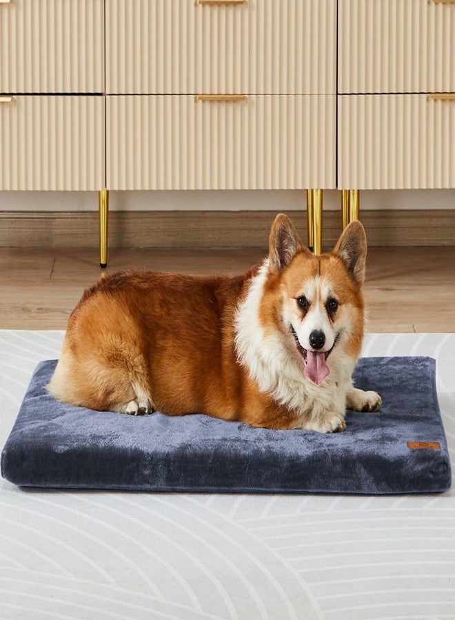 LIORCE Dog Bed Medium Size Dogs - 30-inch Dog Crate Pad with Removable Washable Cover and Waterproof Lining - Memory Foam Kennel Mat - Reversible Pet Bed (Cool & Warm), Dark Grey - Image 1