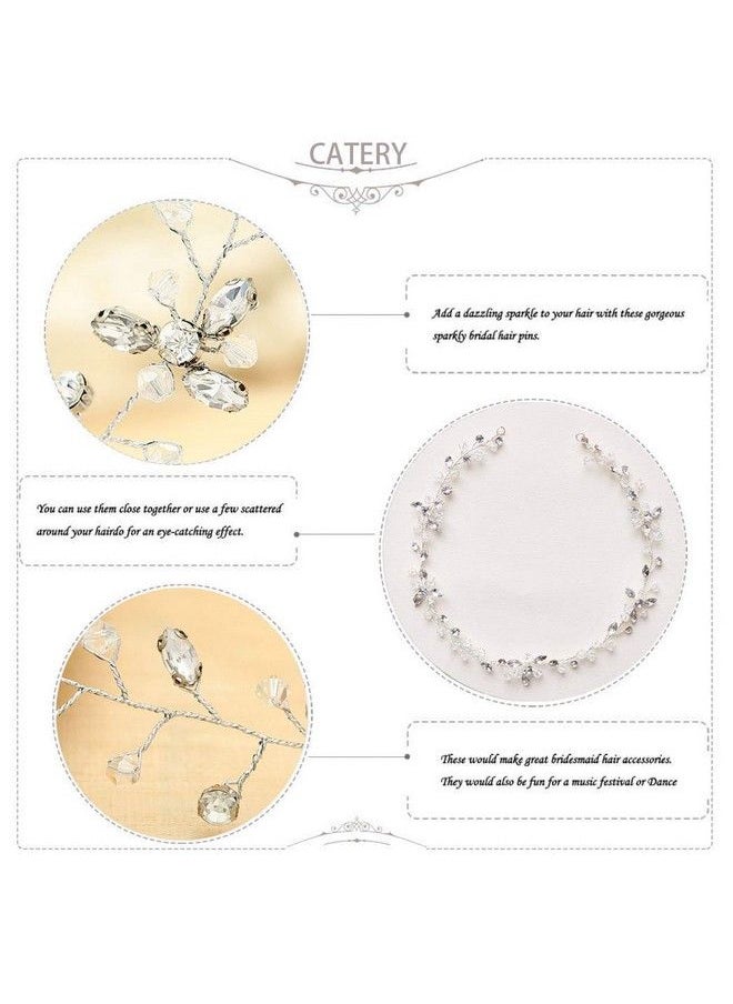 Catery Bride Wedding Headband Silver Crystal Hair Vine Bridal Hair Accessories For Women  - Image 4