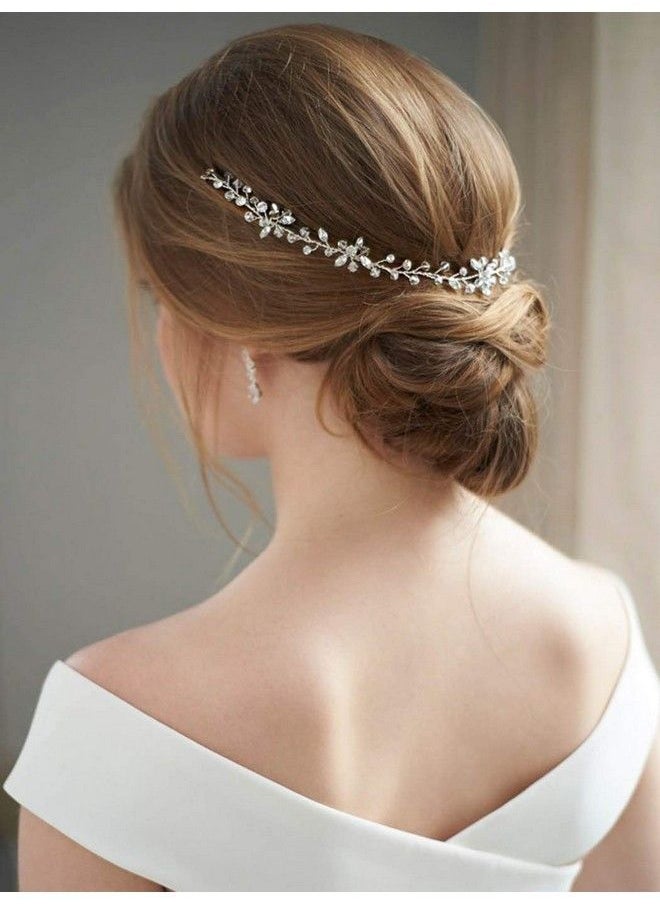 Catery Bride Wedding Headband Silver Crystal Hair Vine Bridal Hair Accessories For Women  - Image 5