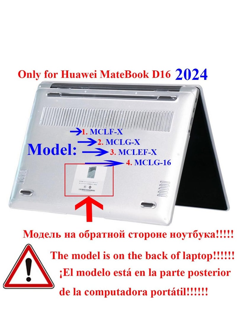 Laptop Case Compatible with Huawei Matebook D16 2024 16 Inch Model MCLF-X MCLG-16 MCLEF-X Crystal PC Cover Laptop Protective Hard Shell (Crystal Transparent) - Image 2