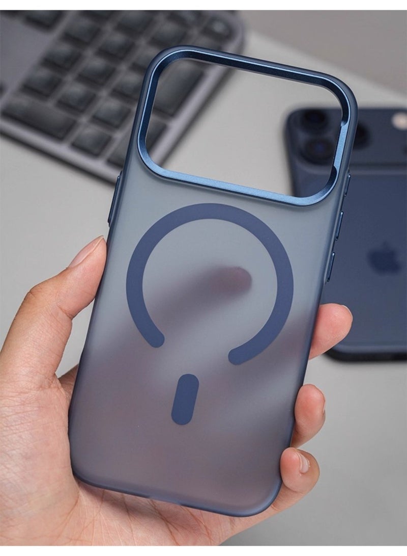 جراب حماية صلب لهاتف iPhone 17 Pro مع MagSafe، تصميم نحيف للغاية، بلمسة نهائية غير لامعة، ملمس لطيف على البشرة (أزرق) - Image 2