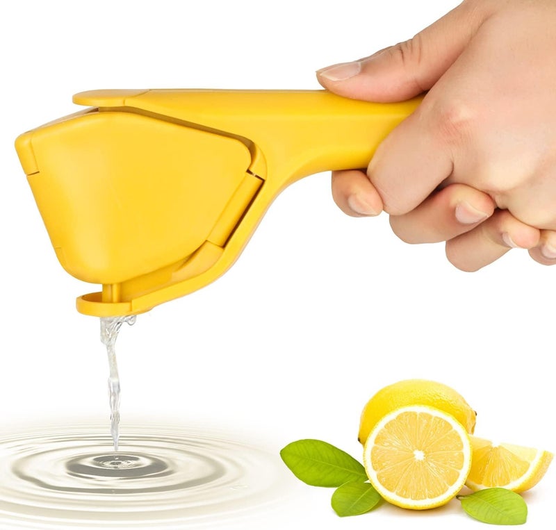 Toxen Lemon Squeezer Manual Lemon Juicer Easy Squeeze Lime Press Squeezer Citrus Juicer with Sideways Pivot to Increase LeverageLemon Juicer Hand That Folds Flat For SpaceSaving Storage YELLOW - Image 1