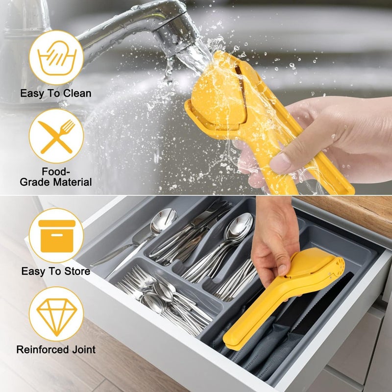 Toxen Lemon Squeezer Manual Lemon Juicer Easy Squeeze Lime Press Squeezer Citrus Juicer with Sideways Pivot to Increase LeverageLemon Juicer Hand That Folds Flat For SpaceSaving Storage YELLOW - Image 4