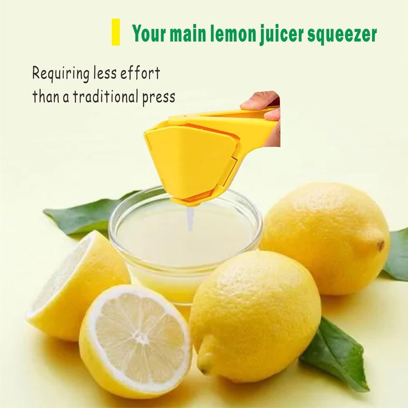 Toxen Lemon Squeezer Manual Lemon Juicer Easy Squeeze Lime Press Squeezer Citrus Juicer with Sideways Pivot to Increase LeverageLemon Juicer Hand That Folds Flat For SpaceSaving Storage YELLOW - Image 2