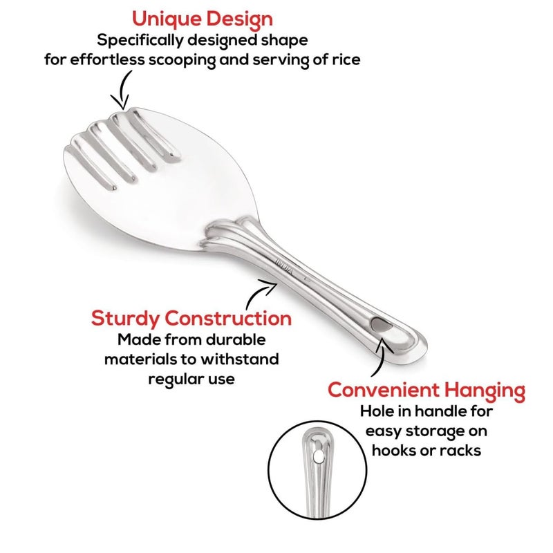 Expresso Stainless Steel Rice Panja Paddle Scooper Spatula Server Kitchen Utensils Pack of 1 - Image 5