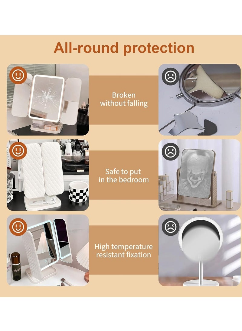 TIGER 3-Fold Lighted Makeup Mirror with 5X/3X/1X Magnification – 52 LED Lights, Touch Screen Control, 180° Adjustable Rotation, Portable & Foldable Vanity Mirror for Perfect Makeup and Skincare - Image 5