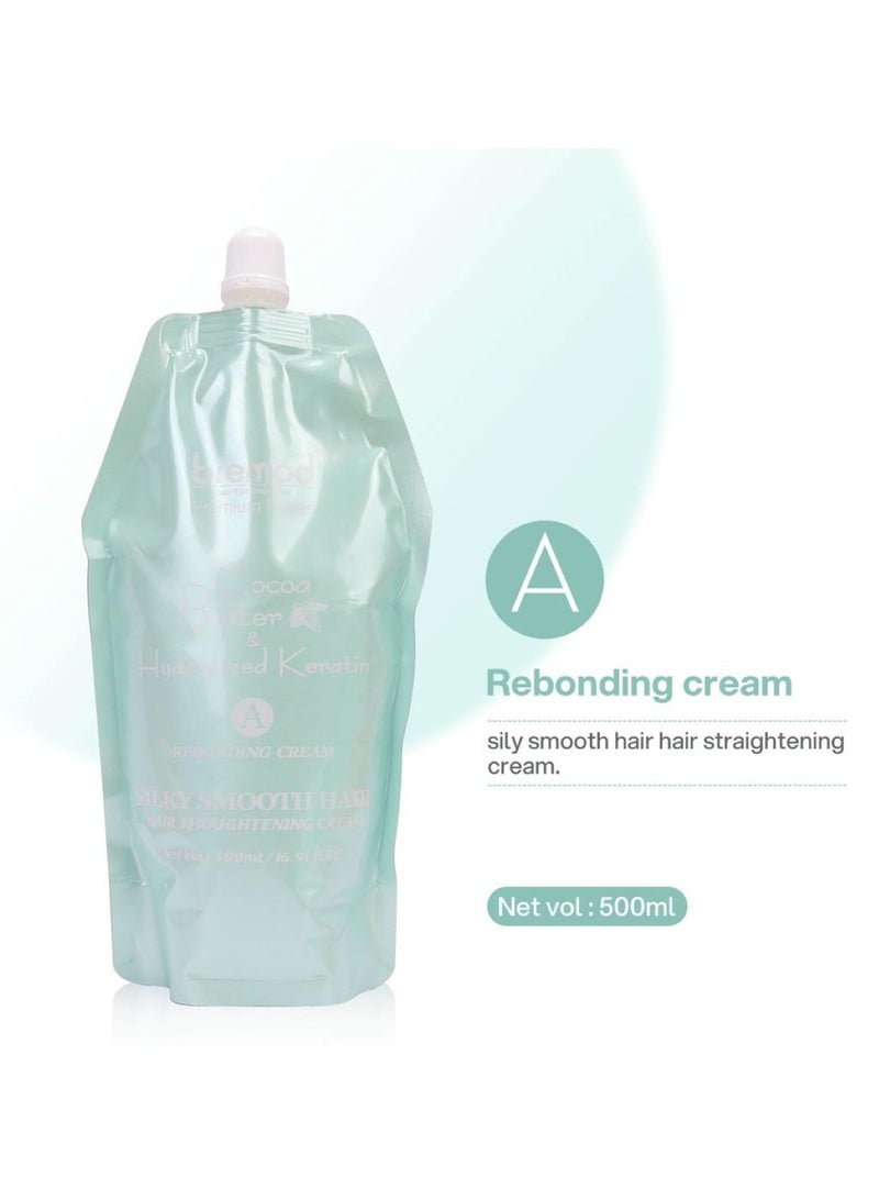 بريمود كريم تمليس الشعر بزبدة الكاكاو والكيراتين المتحلل من السلسلة المتميزة، ناعم للشعر المجعد ويجعل الشعر حريريًا ومستقيمًا 2500 مل (A+B) - Image 2