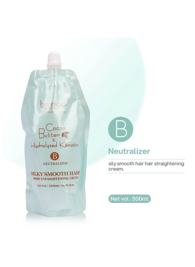 بريمود كريم تمليس الشعر بزبدة الكاكاو والكيراتين المتحلل من السلسلة المتميزة، ناعم للشعر المجعد ويجعل الشعر حريريًا ومستقيمًا 2500 مل (A+B) - Image 3